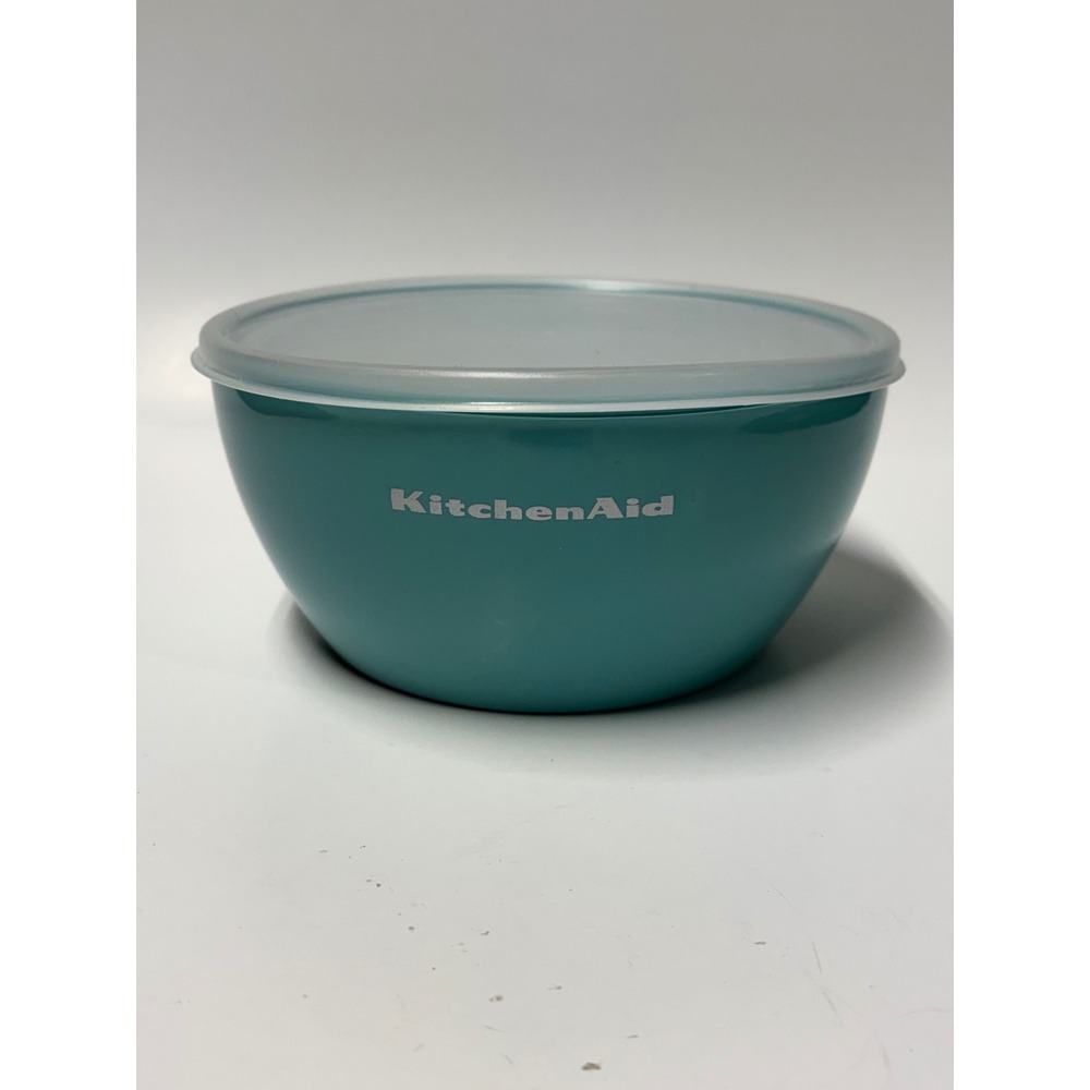KitchenAid 4 Piece Nesting Prep Bowl Set with Lids Teal Blue 1 2 3 4 Cup